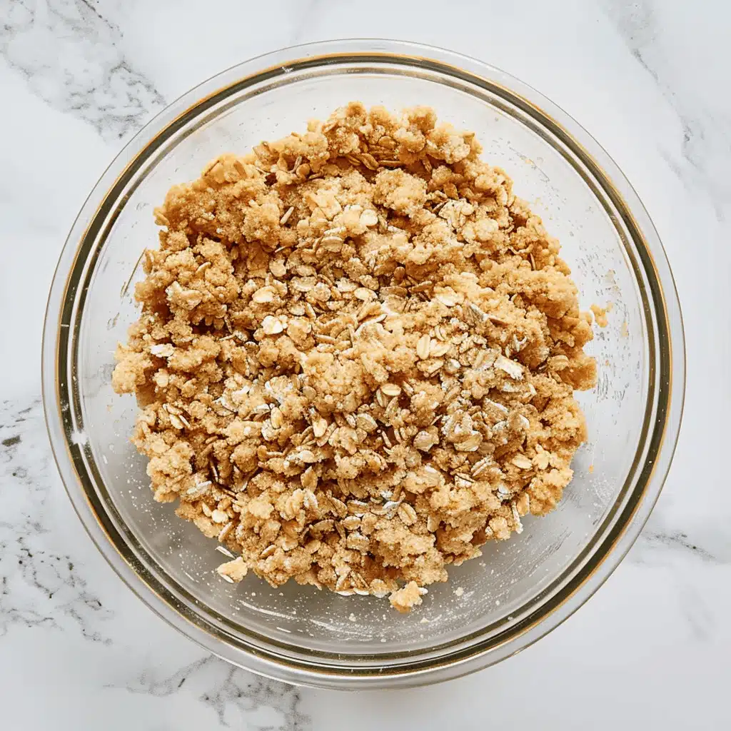 Mixing oat crumble topping for apple oatmeal crisp