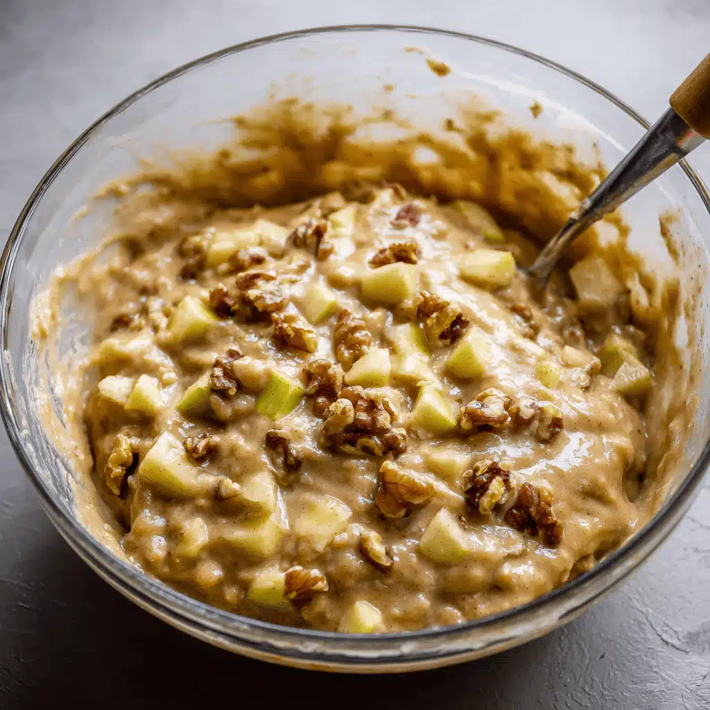 mixing apple cake batter