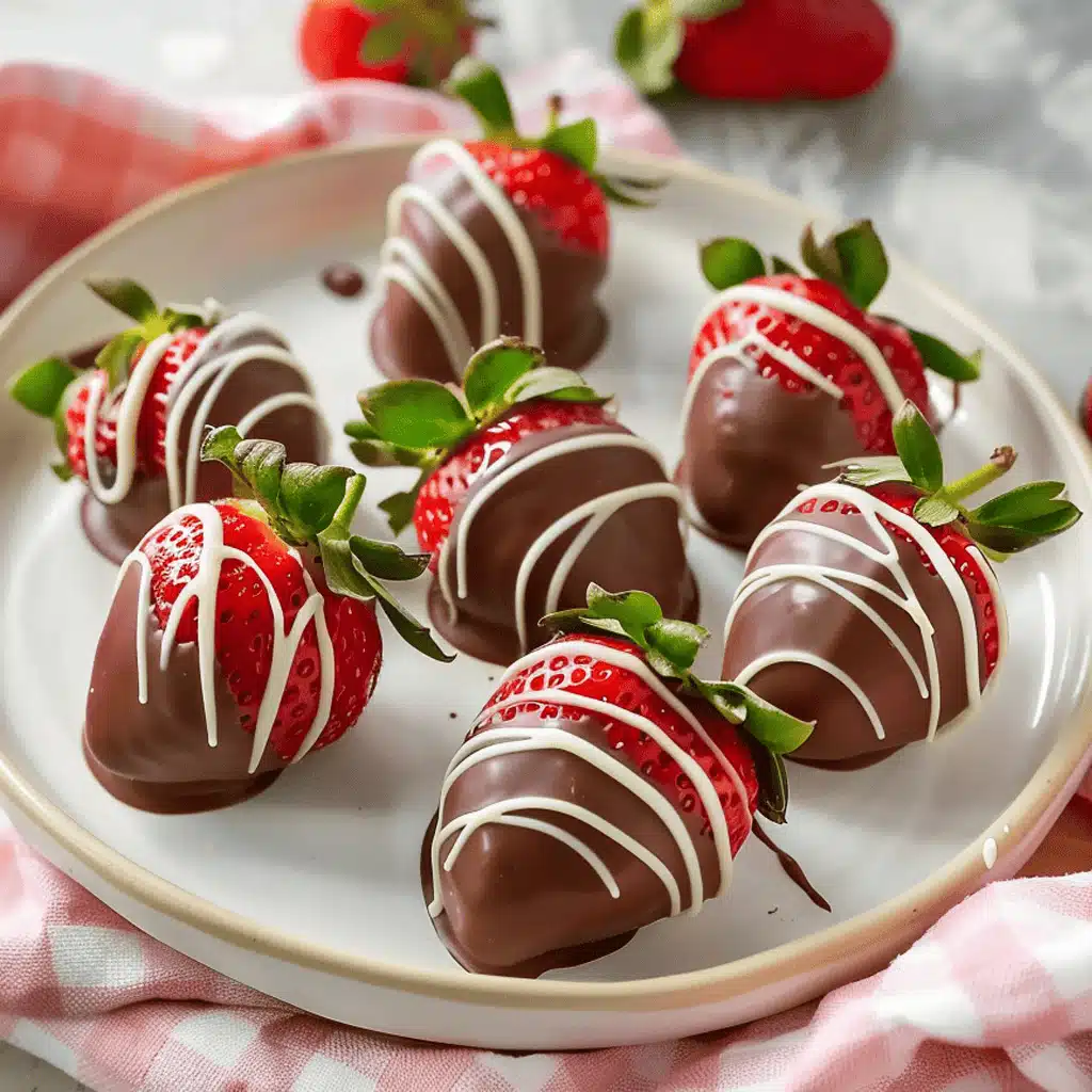 Chocolate covered strawberries glossy coating on parchment paper