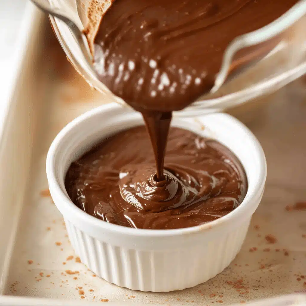 Melted butter and chocolate mixture for lava cake
