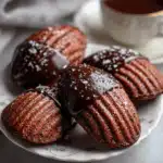 Chocolate Peppermint Madeleines on tray