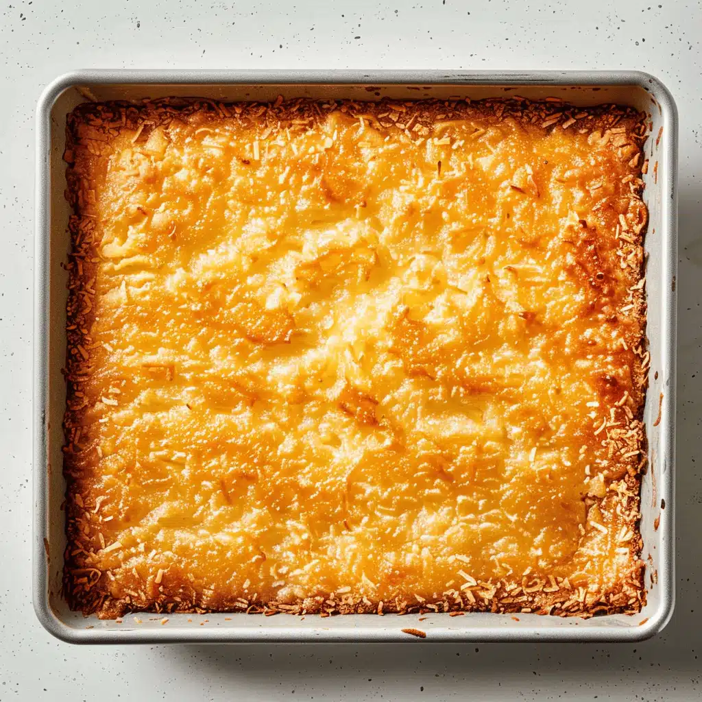 Pouring butter mochi batter into baking dish