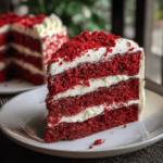 red velvet cake on stand