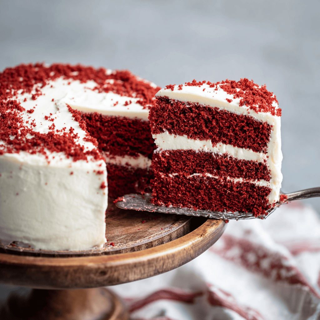slice of red velvet cake