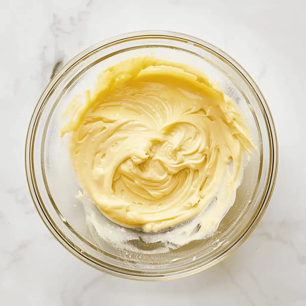 Mixing butter and sugar for Tres Leches Cake batter