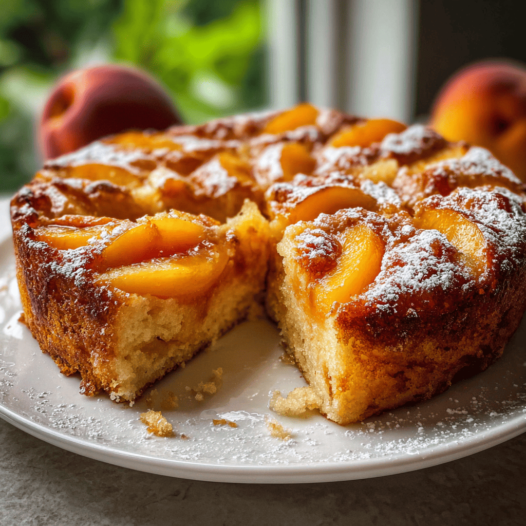 Freshly Baked Easy Peach Cake