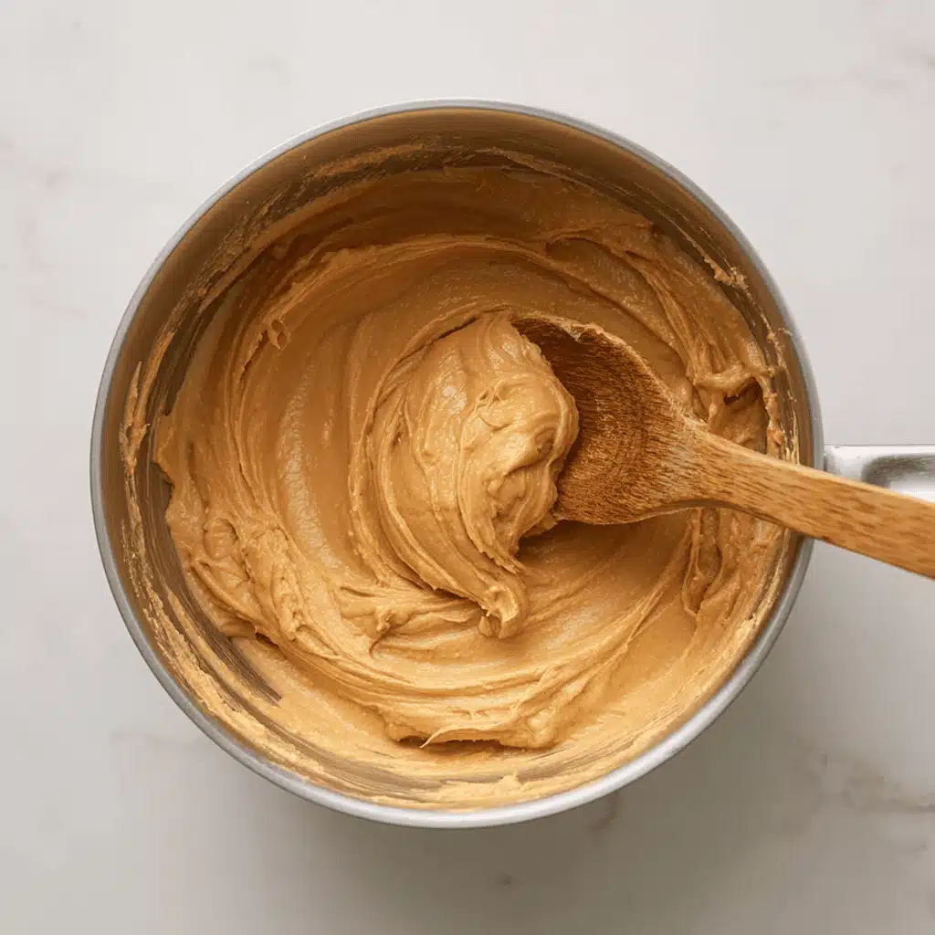 mixing keto peanut butter cookie dough