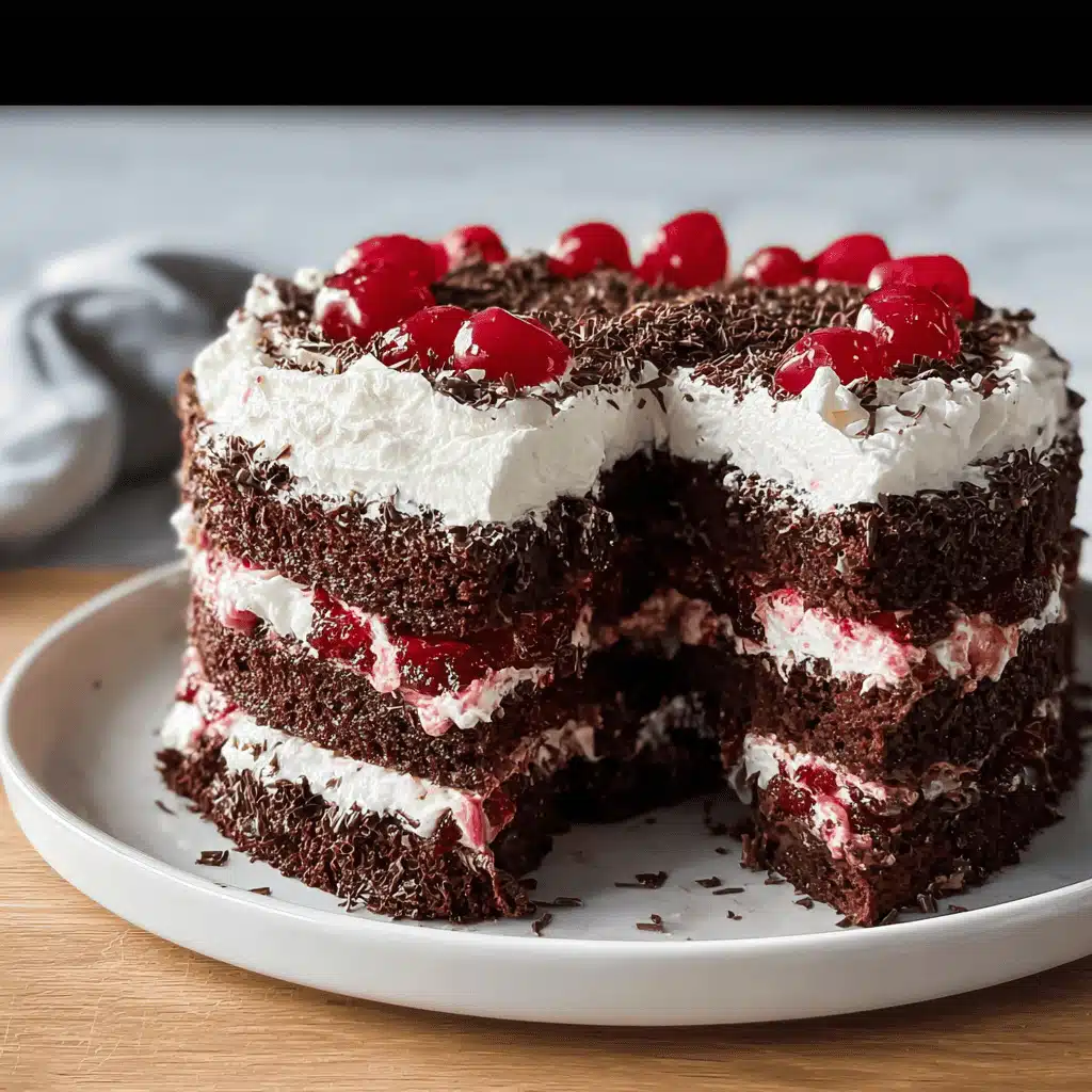 Slice of Black Forest Cake on a plate