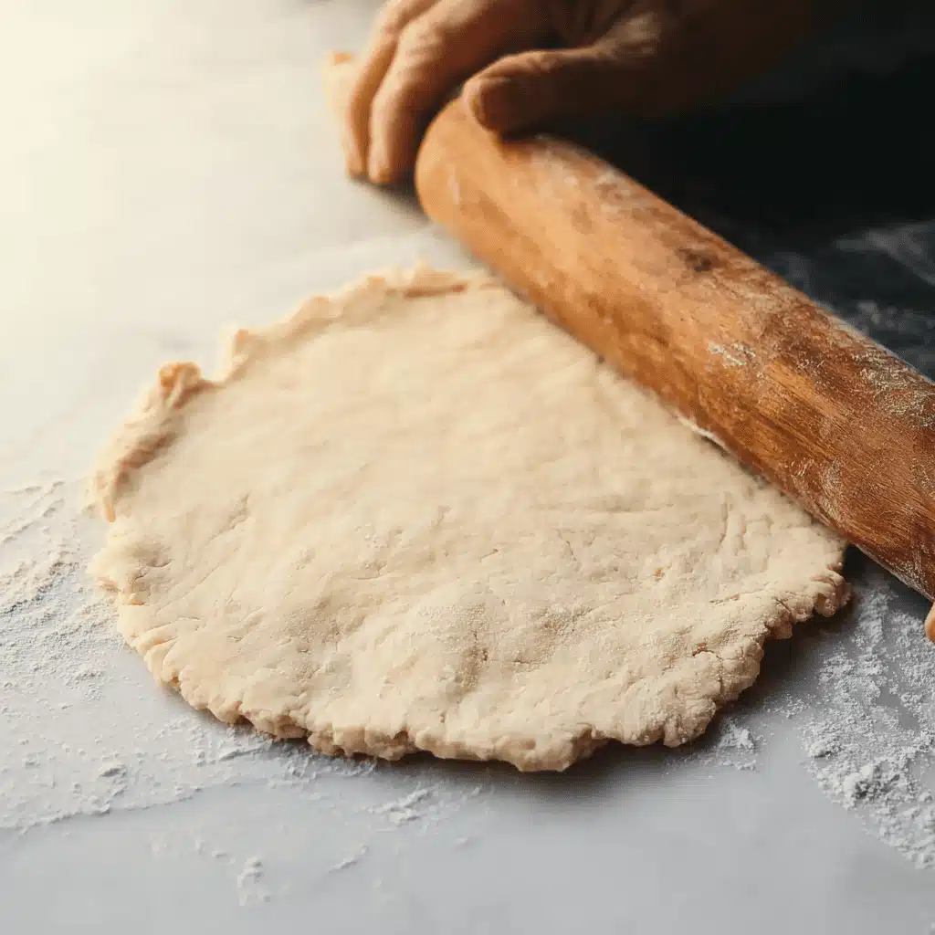 Rolling dough for flaky buttery pie crust