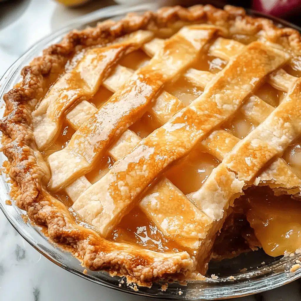 Serving flaky buttery pie crust with apple filling