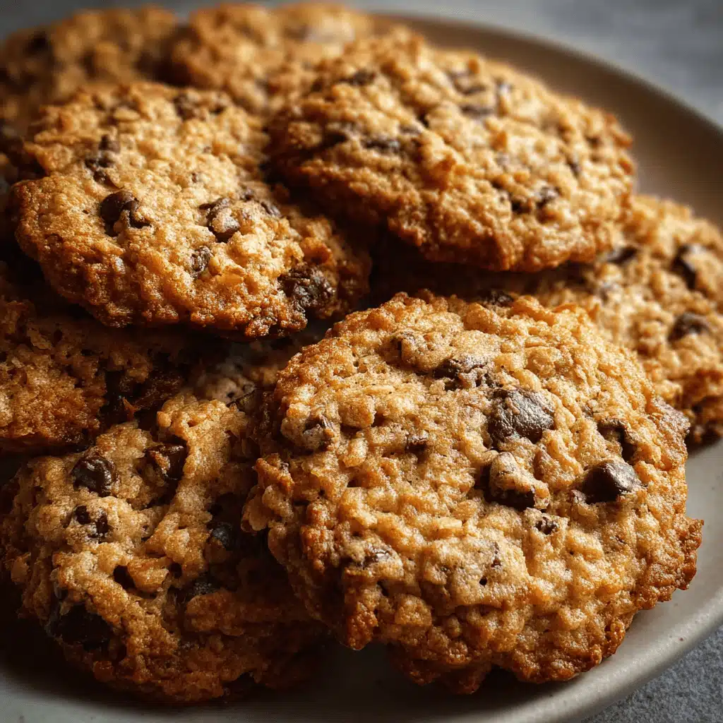 Freshly baked chewy oatmeal cookies served with milk