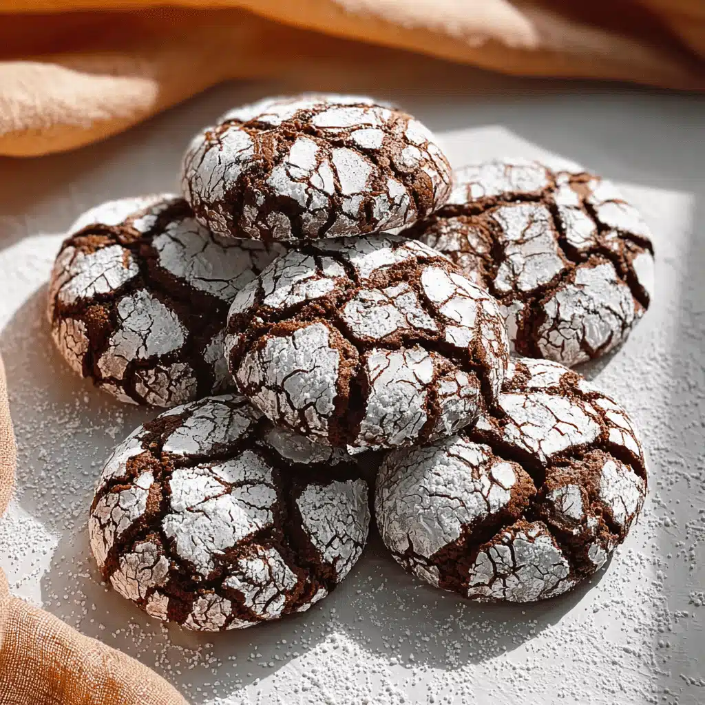 Chocolate Crinkle Cookies served on plate