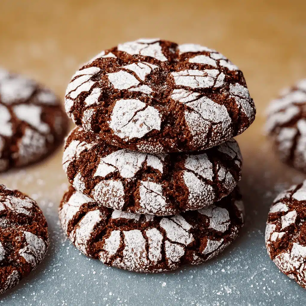 Chocolate Crinkle Cookies cooling on rack
