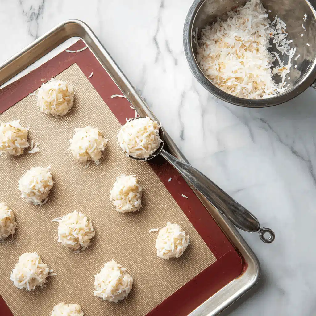mixing coconut macaroon batter