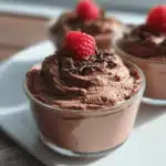 Keto Chocolate Mousse in elegant glass bowls with whipped cream