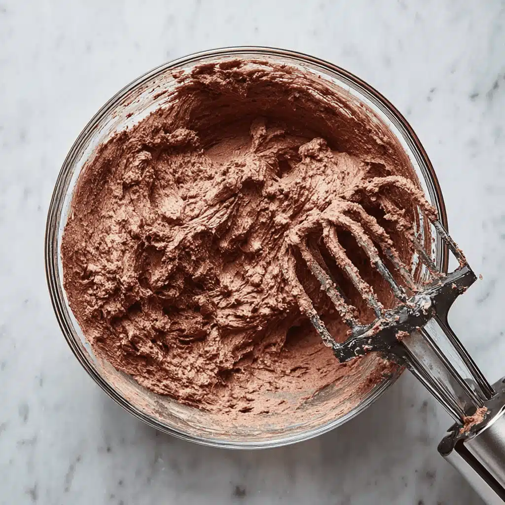 Mixing Keto Chocolate Mousse ingredients in a bowl