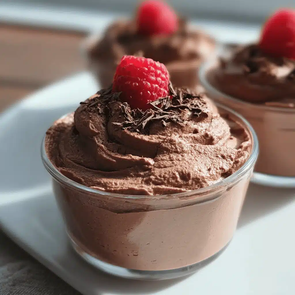 Keto Chocolate Mousse in elegant glass bowls with whipped cream