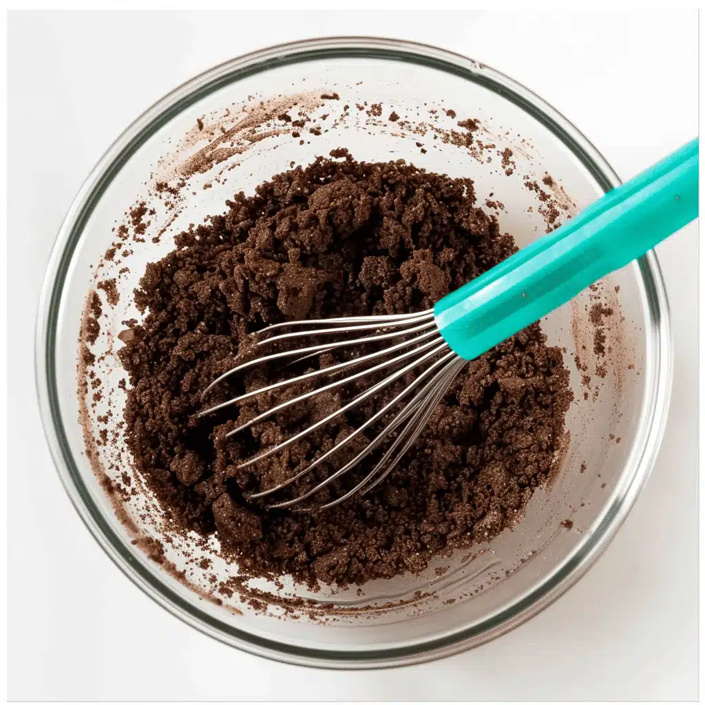mixing keto chocolate ricotta cake batter