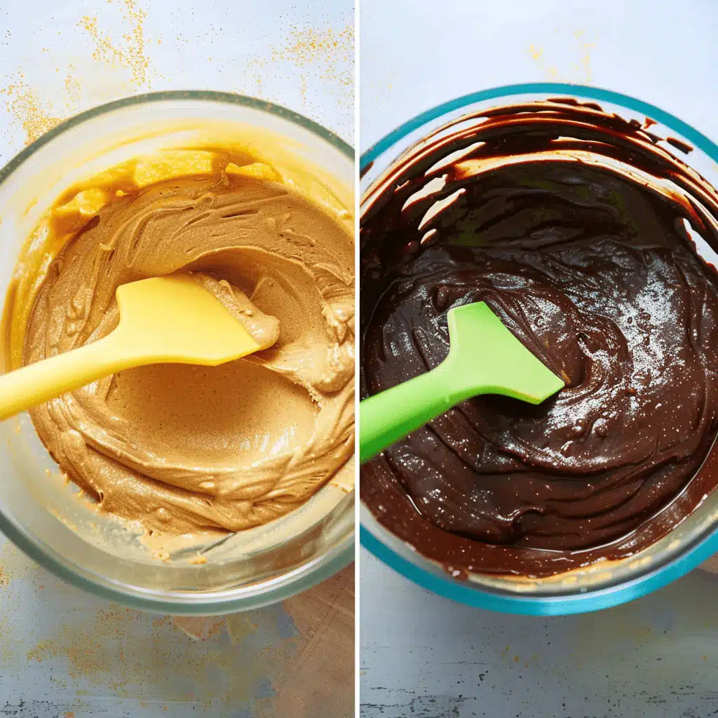 making keto zebra cake batter pattern