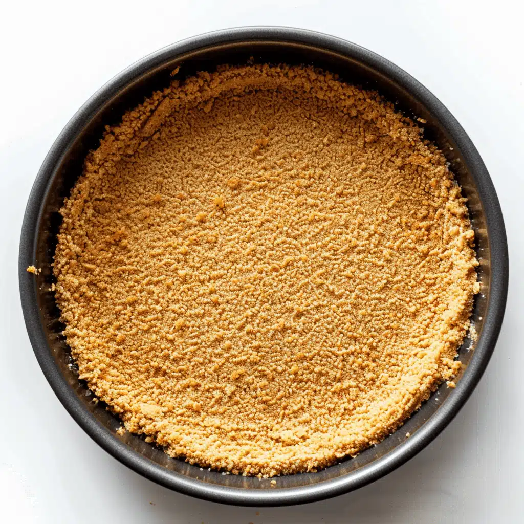 Preparing graham cracker crust for lemon cheesecake