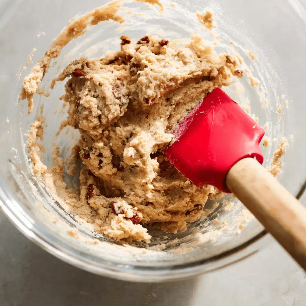 Creaming butter and brown sugar for cookie dough