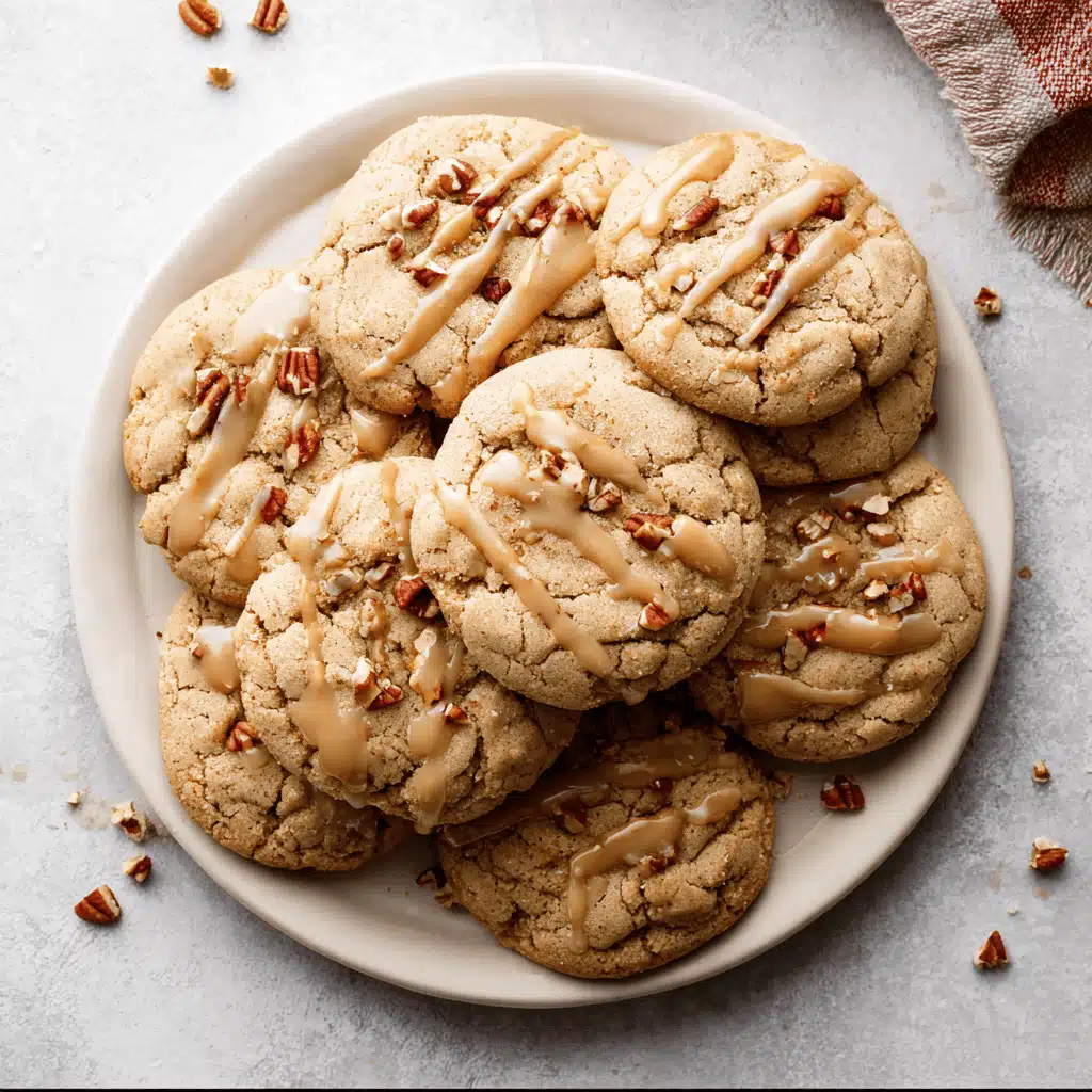 Maple Brown Sugar Cookies on rustic plate with maple icing
