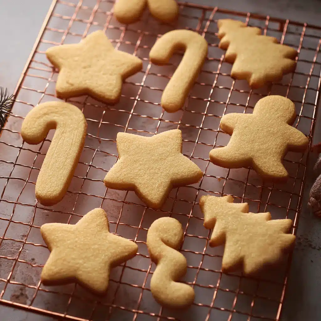 Baked Soft Christmas Cookies cooling on tray