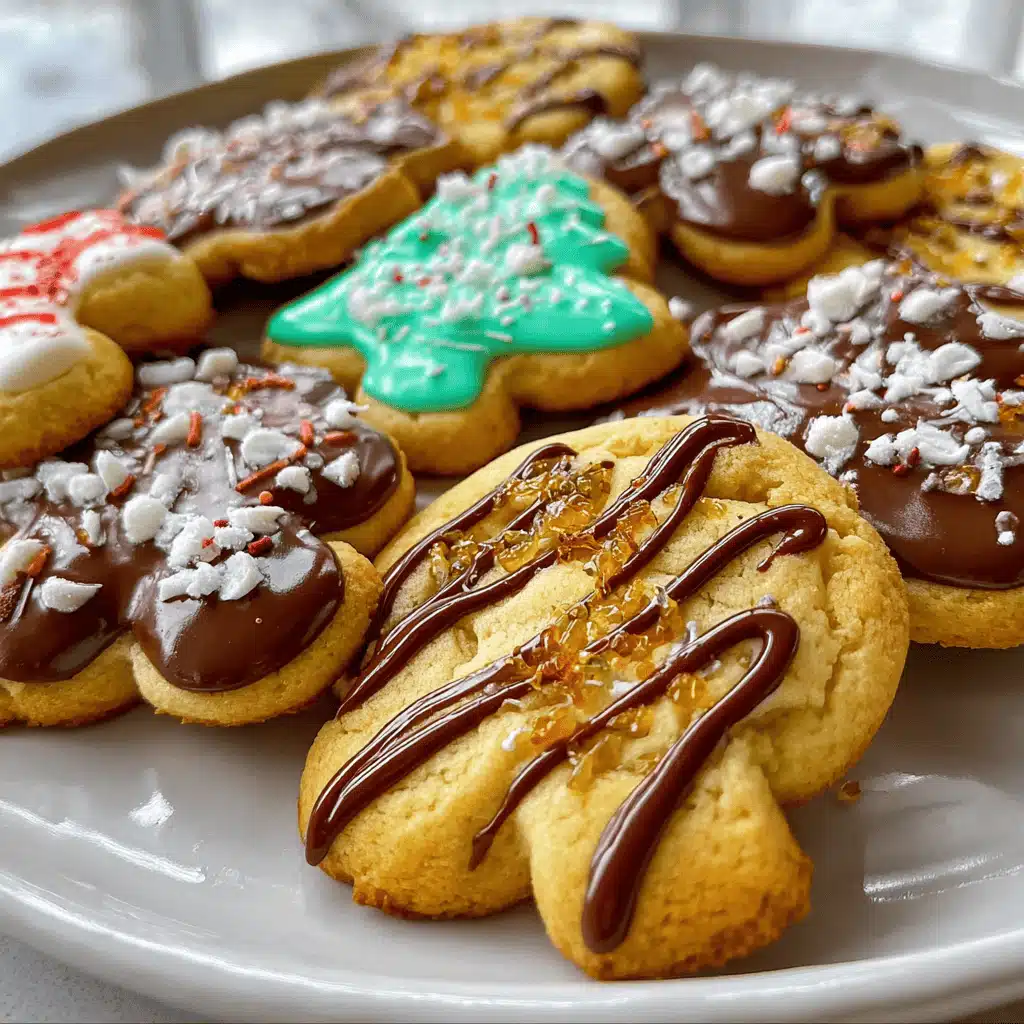 Decorated Soft Christmas Cookies on holiday table