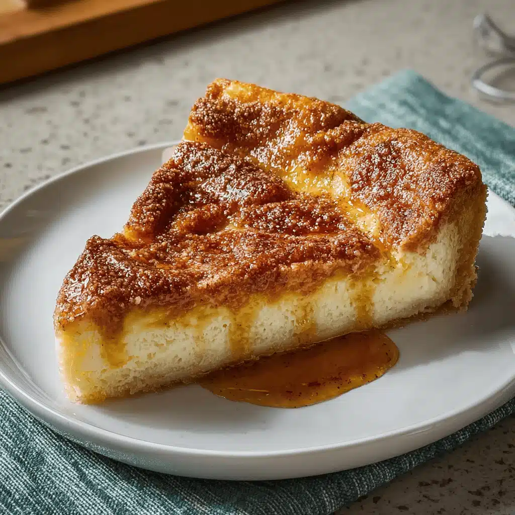 Sopapilla Cheesecake Pie on wooden table