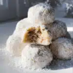 Snowball Cookies Recipe in rustic tin