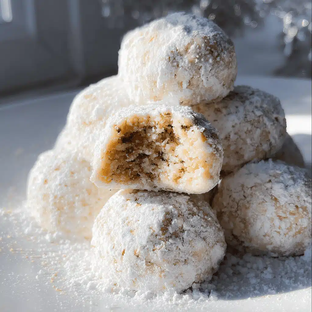 Snowball Cookies Recipe in rustic tin