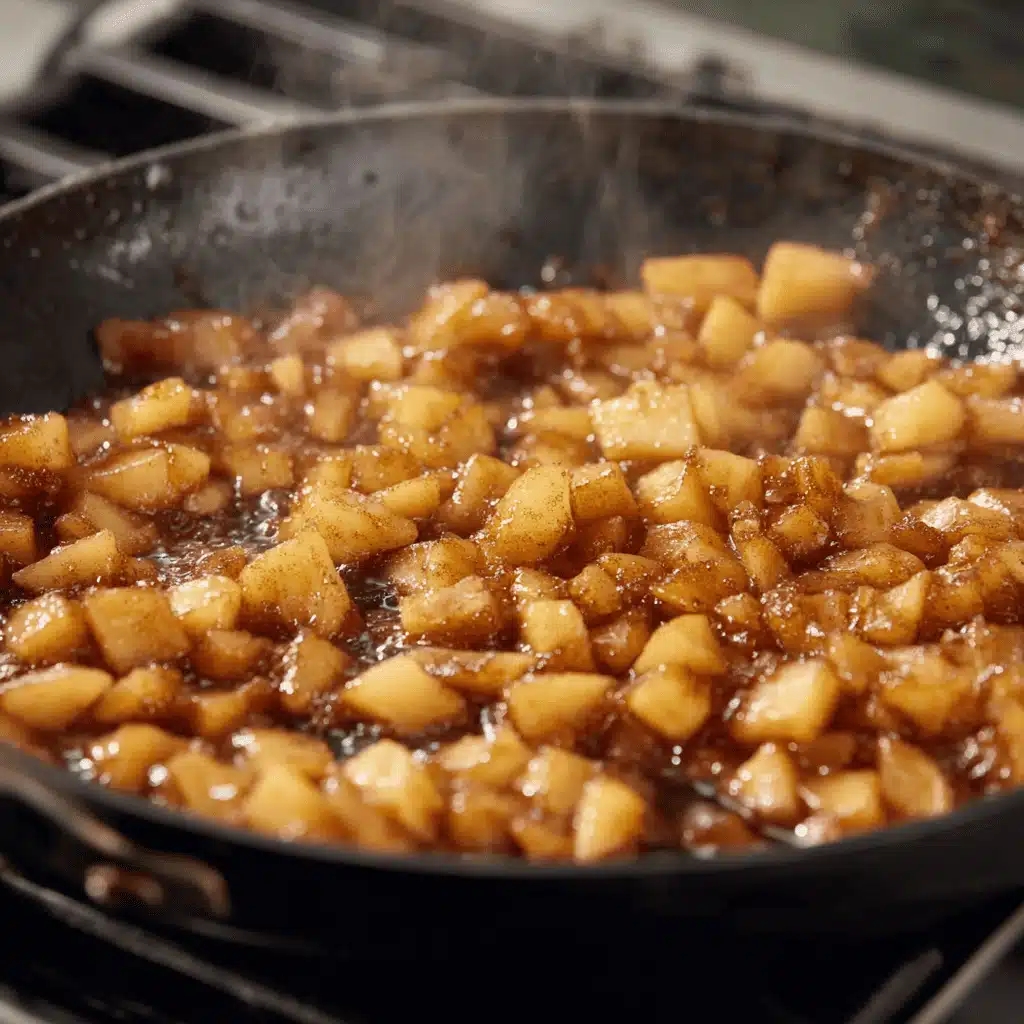 Apple Crisp Cups baking in the oven