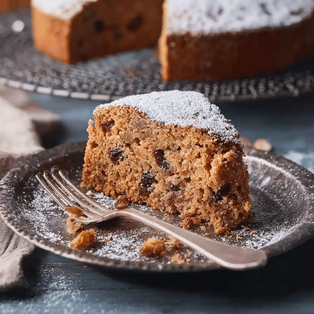 Applesauce cake on wooden table with apples and cinnamon