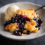 Homemade blueberry cobbler