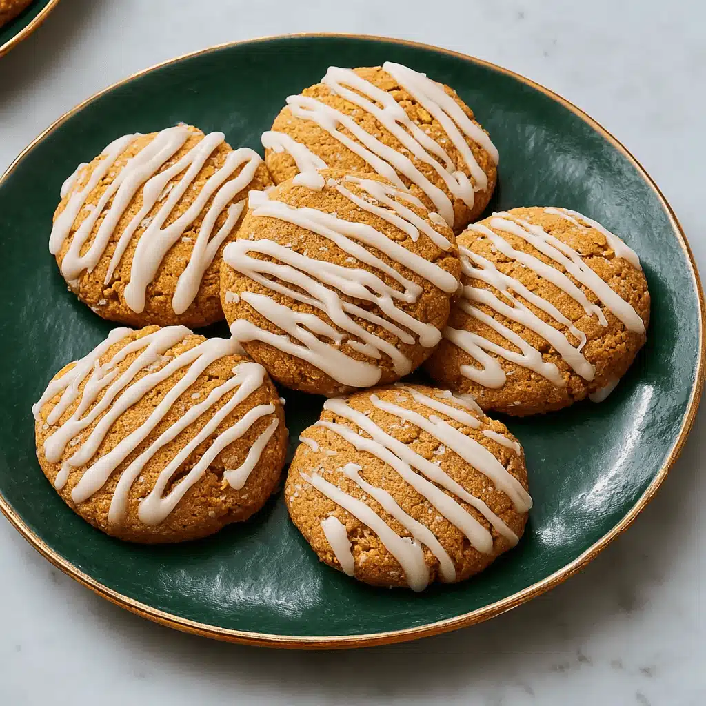 iced pumpkin cookies with vanilla glaze