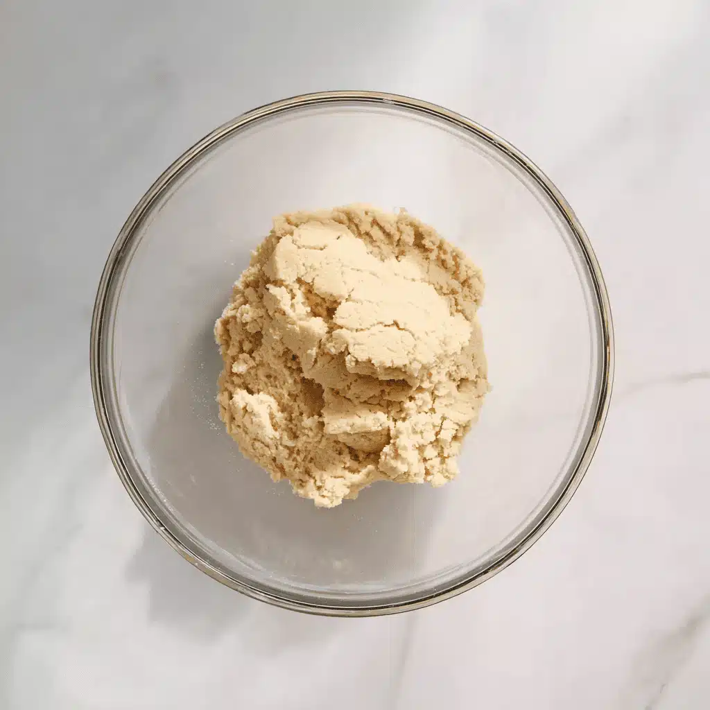 Mixing dough for Raspberry Thumbprint Cookies