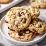 white chocolate cranberry cookies fresh from oven