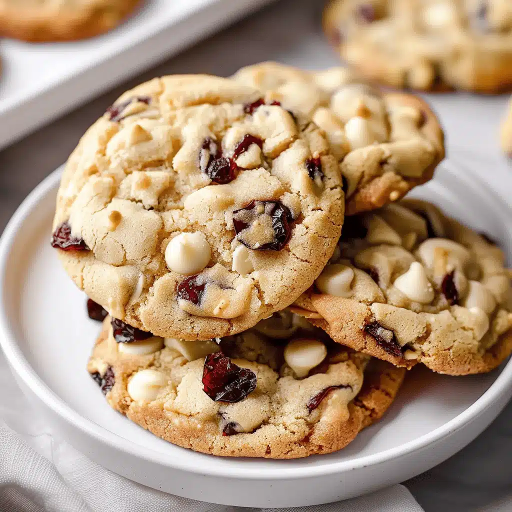white chocolate cranberry cookies fresh from oven