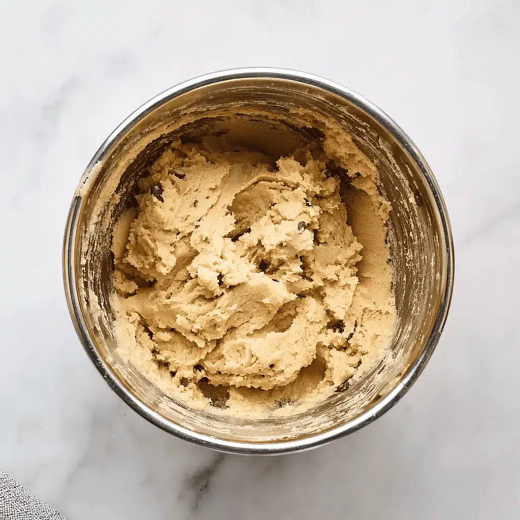 mixing white chocolate macadamia cookie dough