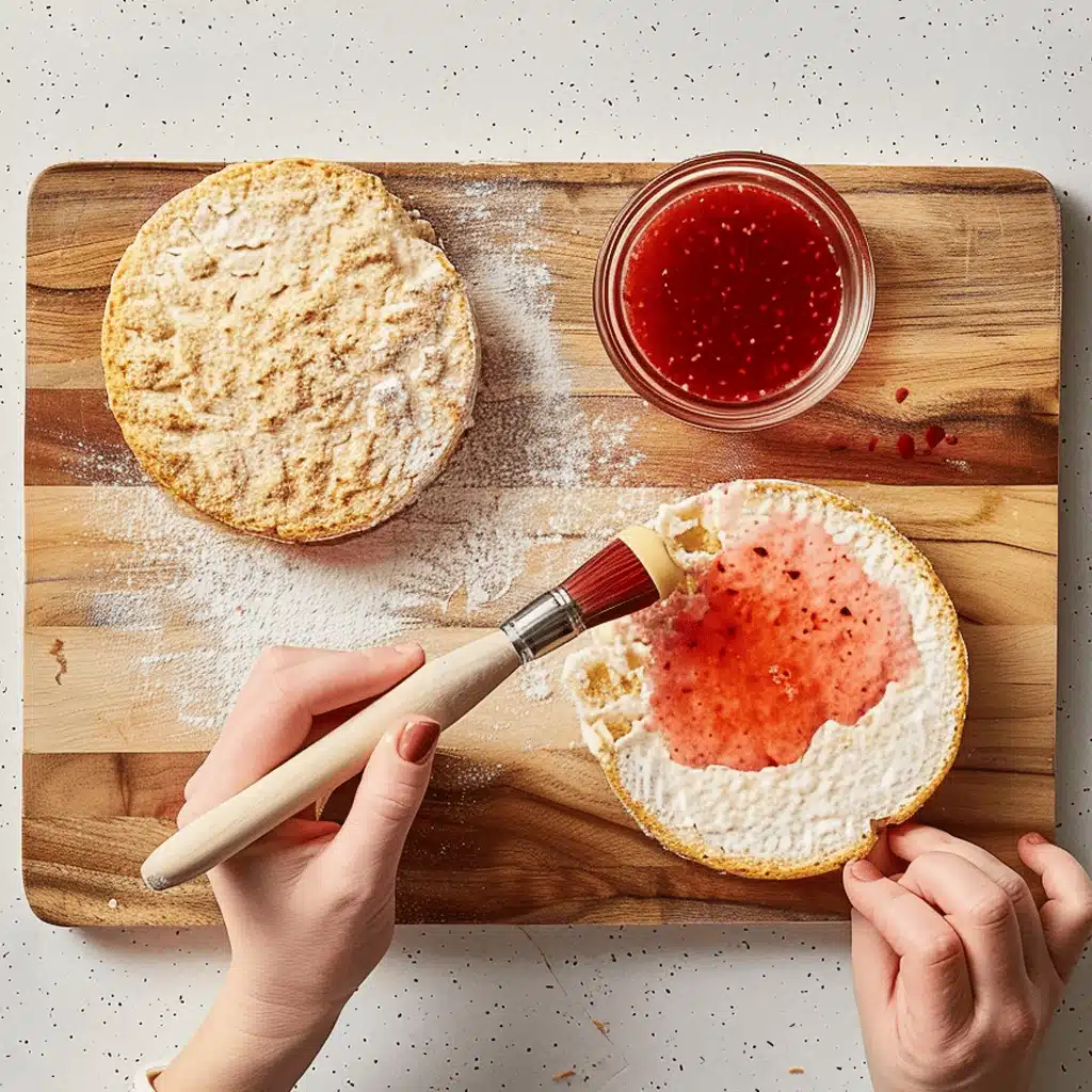 layering strawberry shortcake