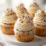 homemade funfetti cupcakes with vanilla buttercream