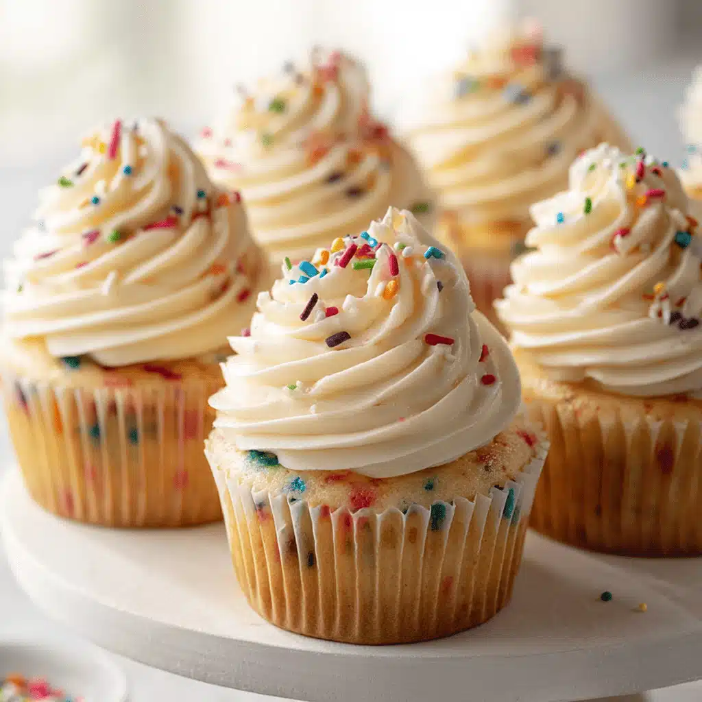 homemade funfetti cupcakes with vanilla buttercream
